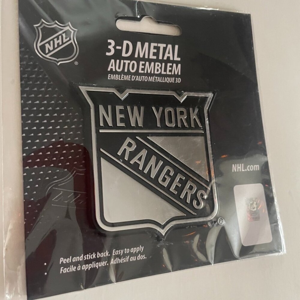 NHL New York Rangers 3-D Metal Auto Emblem